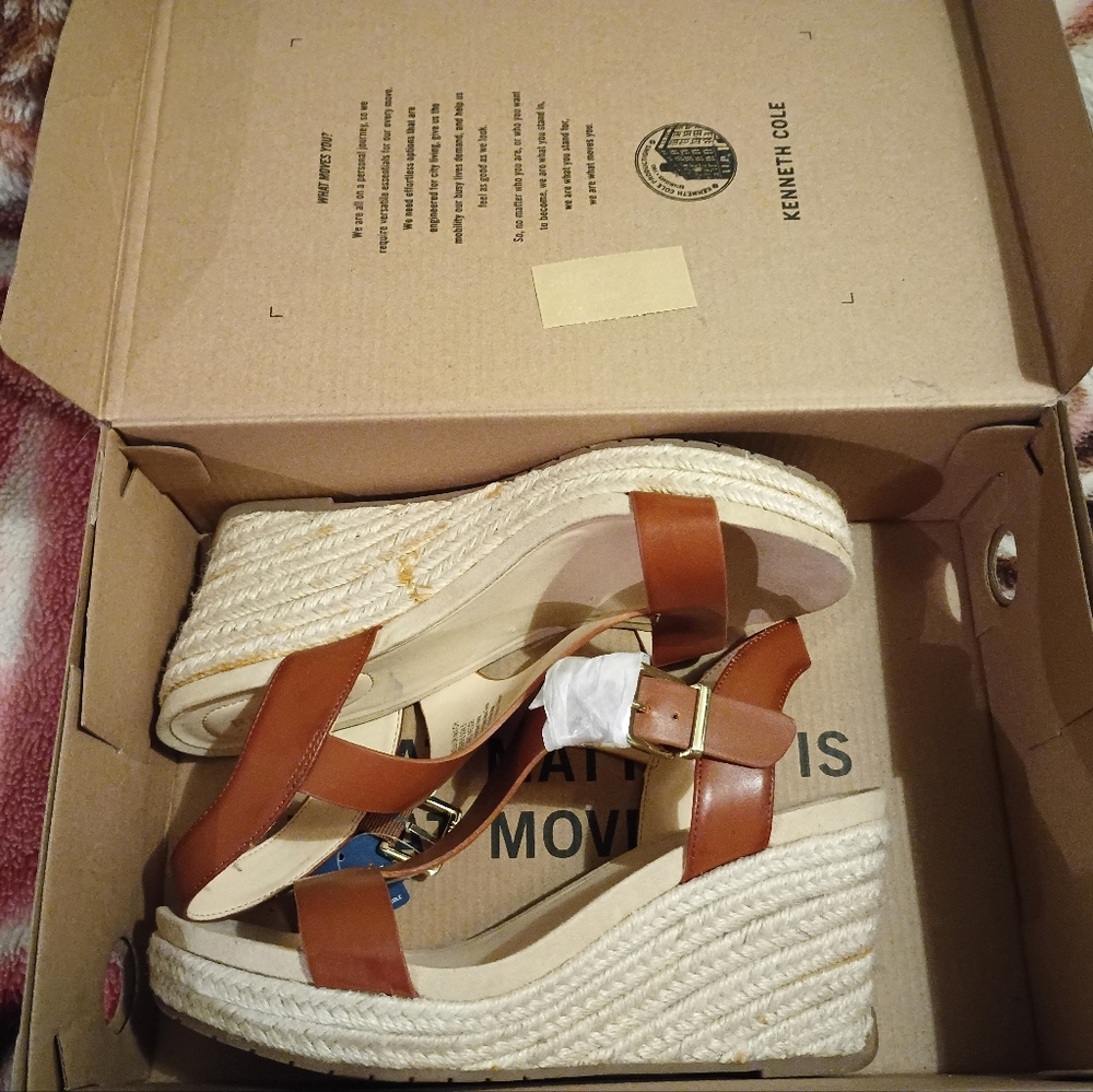 Kenneth Cole Tan Wedge Sandals
